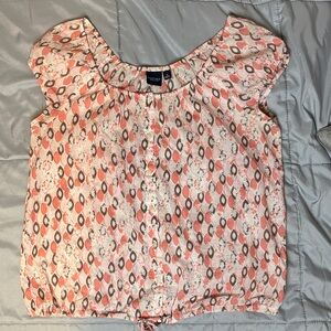 Sonoma Abstract Coral and Brown Top Elastic Bottom